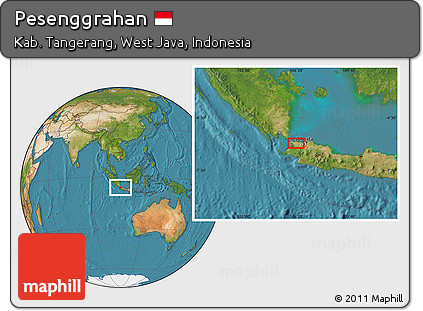 Satellite Location Map of Pesenggrahan