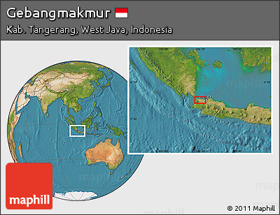 Satellite Location Map of Gebangmakmur