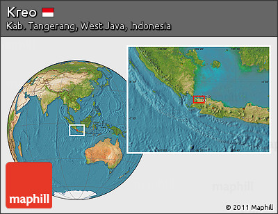 Satellite Location Map of Kreo
