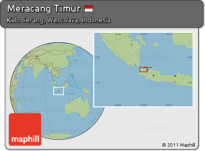 Savanna Style Location Map of Meracang Timur