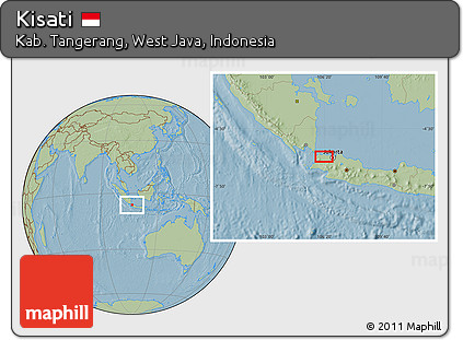 Savanna Style Location Map of Kisati, hill shading