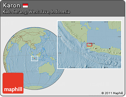 Savanna Style Location Map of Karon, hill shading