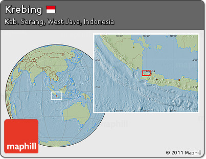 Savanna Style Location Map of Krebing, hill shading