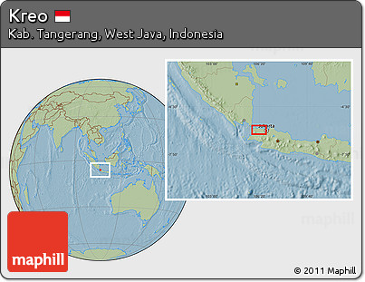 Savanna Style Location Map of Kreo, hill shading