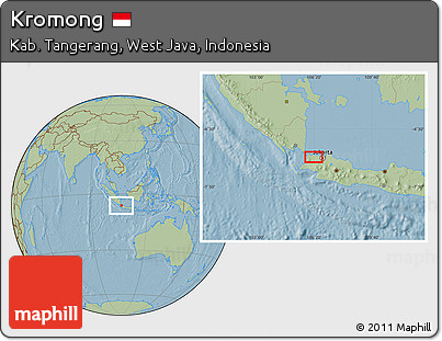 Savanna Style Location Map of Kromong, hill shading