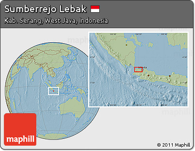 Savanna Style Location Map of Sumberrejo Lebak, hill shading