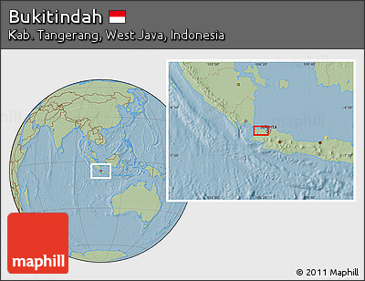 Savanna Style Location Map of Bukitindah, hill shading