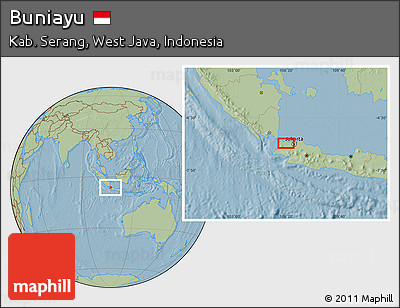 Savanna Style Location Map of Buniayu, hill shading