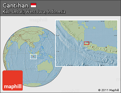 Savanna Style Location Map of Cantihan, hill shading