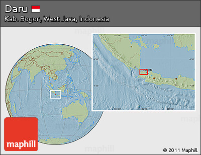 Savanna Style Location Map of Daru, hill shading