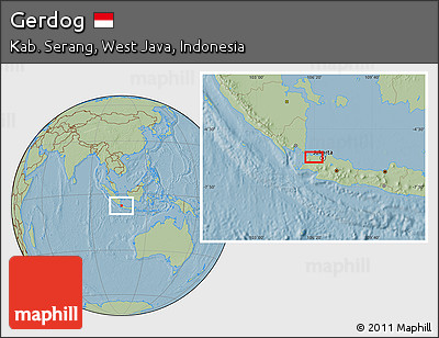 Savanna Style Location Map of Gerdog, hill shading
