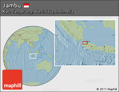 Savanna Style Location Map of Jambu, hill shading