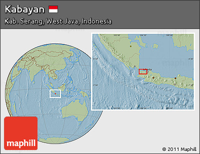 Savanna Style Location Map of Kabayan, hill shading