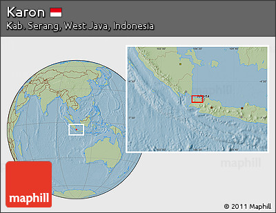 Savanna Style Location Map of Karon, hill shading