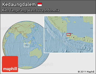 Savanna Style Location Map of Kedaungdalem, hill shading