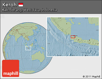Savanna Style Location Map of Keroh, hill shading