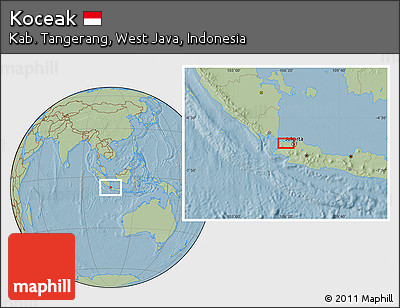 Savanna Style Location Map of Koceak, hill shading