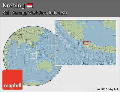 Savanna Style Location Map of Krebing, hill shading