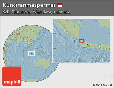 Savanna Style Location Map of Kunciranmaspermai, hill shading