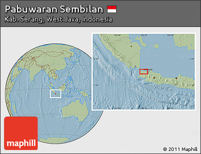 Savanna Style Location Map of Pabuwaran Sembilan, hill shading