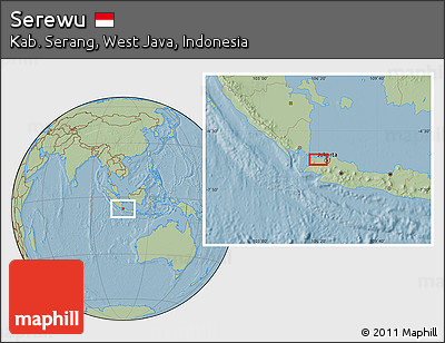 Savanna Style Location Map of Serewu, hill shading