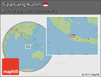 Savanna Style Location Map of Sipanjang Kulon