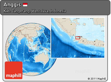 Shaded Relief Location Map of Anggis