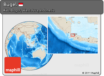 Shaded Relief Location Map of Bugel