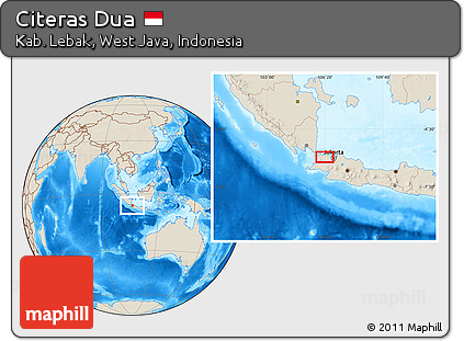 Shaded Relief Location Map of Citeras Dua