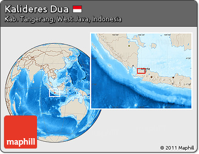 Shaded Relief Location Map of Kalideres Dua