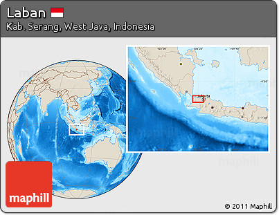 Shaded Relief Location Map of Laban