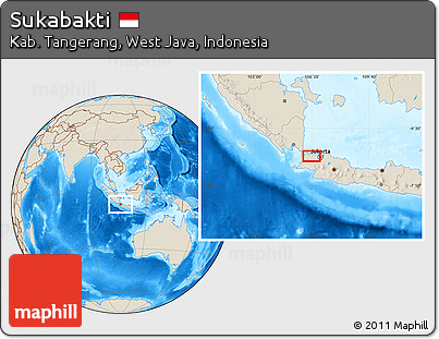 Shaded Relief Location Map of Sukabakti