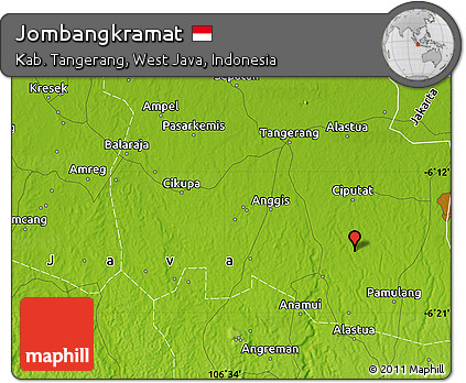 Physical Map of Jombangkramat