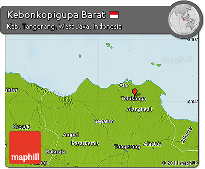 Physical Map of Kebonkopigupa Barat
