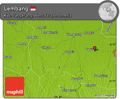 Physical Map of Lembang