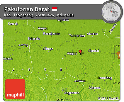 Physical Map of Pakulonan Barat