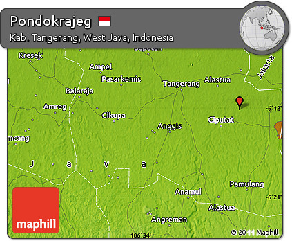Physical Map of Pondokrajeg