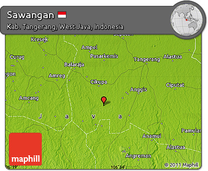 Physical Map of Sawangan