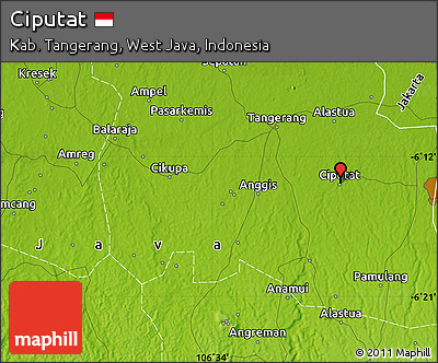 Physical Map of Ciputat