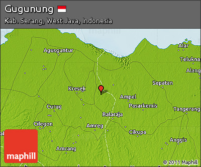 Physical Map of Gugunung