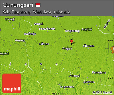 Physical Map of Gunungsari