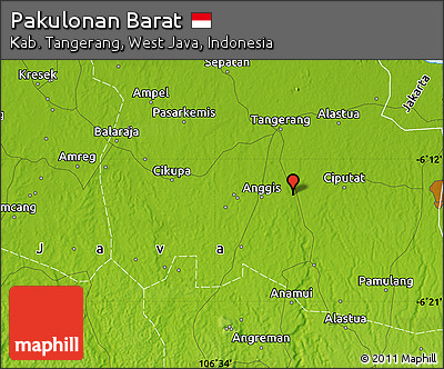 Physical Map of Pakulonan Barat