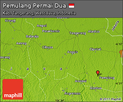 Physical Map of Pemulang Permai Dua