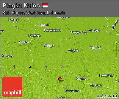 Physical Map of Pingku Kulon