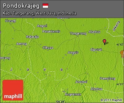 Physical Map of Pondokrajeg