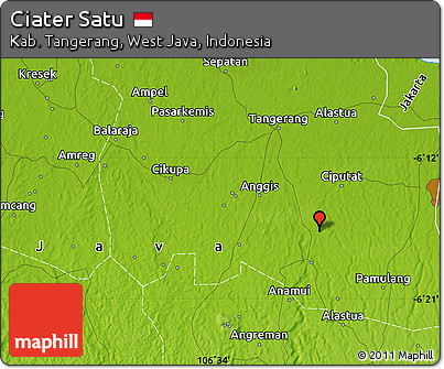 Physical Map of Ciater Satu