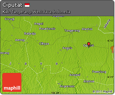 Physical Map of Ciputat