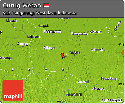 Physical Map of Curug Wetan