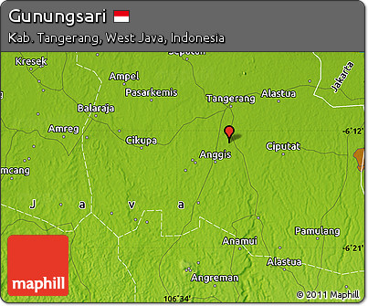 Physical Map of Gunungsari