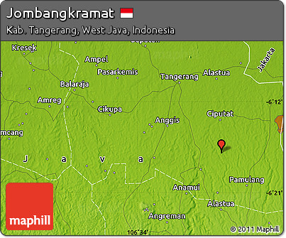 Physical Map of Jombangkramat